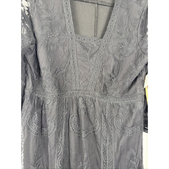 Reba Dress Size L Large Black Lace High Low Maxi Western Goth NEW WITH TAGS - Picture 7 of 16